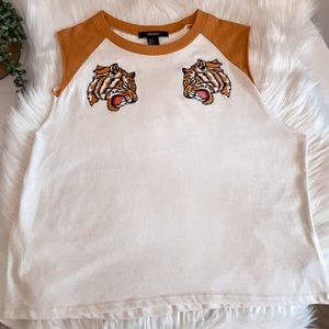 Forever 21 Double Tiger Crop Top
